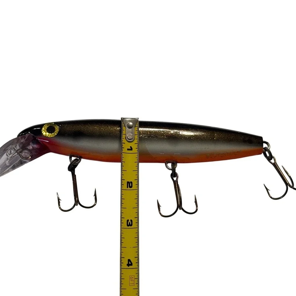 Joe Bucher Depth Raider Crankbait Musky Pike Lure Black Gold Orange 6 inch